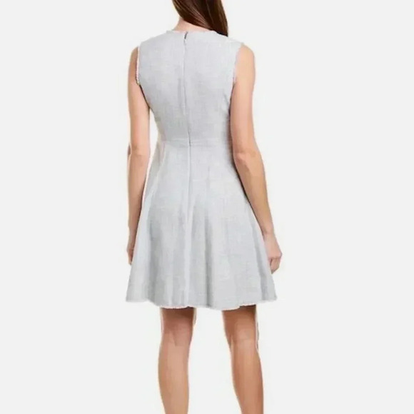 Rebecca Taylor Slub Suiting Dress Grey Tweed A Line Dress Women's Size 8 - Picture 2 of 10